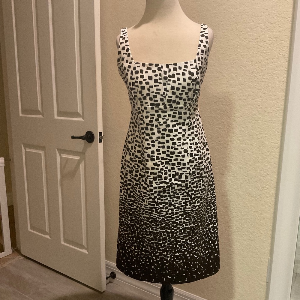 Calvin Klein Sz6 Off White Chocolate Graphic Print Dress